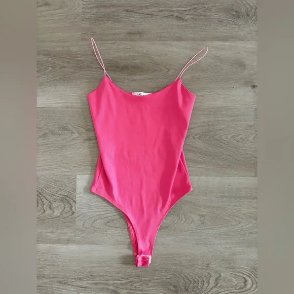 Pink Ribbed Bodysuit - Picture 1 of 2